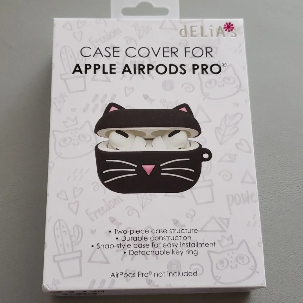 APPLE Airpods Pro Black Cat case cover NWT